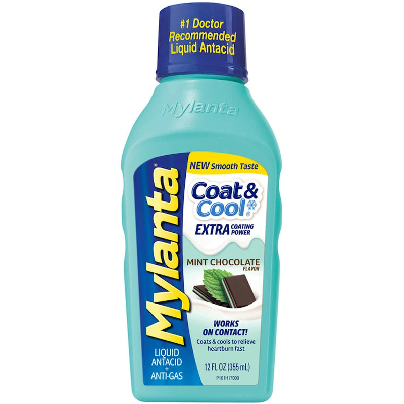 Mylanta Mylanta® Coat &amp; Cool Liquid Antacid + Anti-Gas – Chocolate Mint (12oz) Health & Beauty