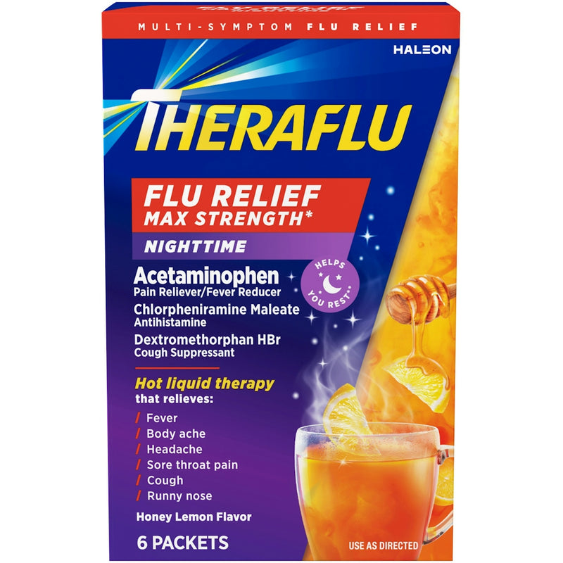 Theraflu Theraflu Nighttime Max Strength Honey Lemon Flavor Relief Health & Beauty
