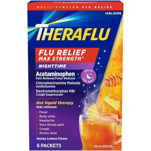 Theraflu Theraflu Nighttime Max Strength Honey Lemon Flavor Relief Health & Beauty