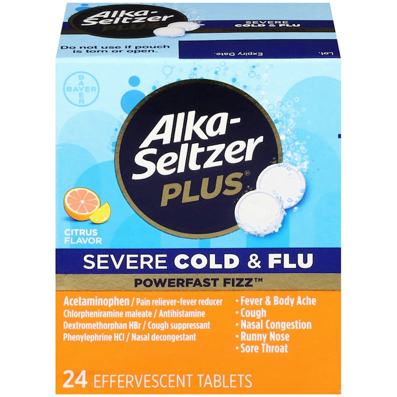 Alka-Seltzer Alka-Seltzer Plus Severe Cold & Flu PowerFast Fizz Effervescent Tablets Citrus Flavor Health & Beauty Dark Orange