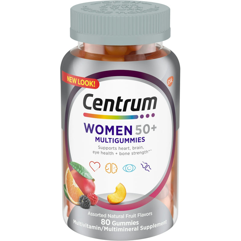 Centrum Centrum Multivitamin/Multimineral Supplement, Women 50+, Assorted Natural Fruit Flavors, Gummies Vitamins & Supplements