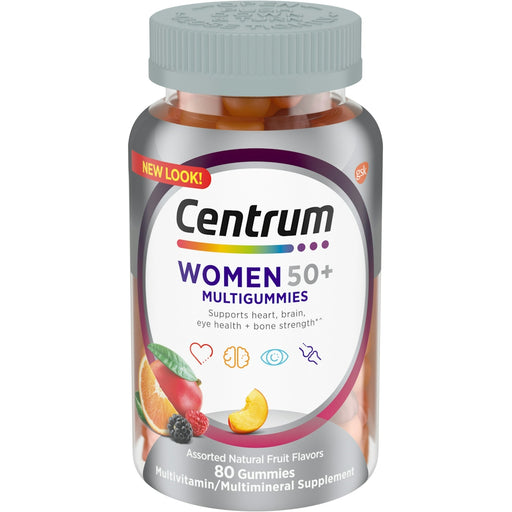 Centrum Centrum Multivitamin/Multimineral Supplement, Women 50+, Assorted Natural Fruit Flavors, Gummies Vitamins & Supplements
