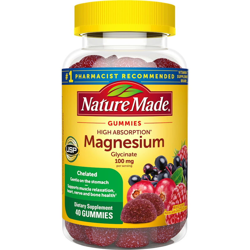 Nature Made Nature Made Mixed Berry High Absorption Magnesium Glycinate Dietary Supplement, 100 Mg Vitamins & Supplements
