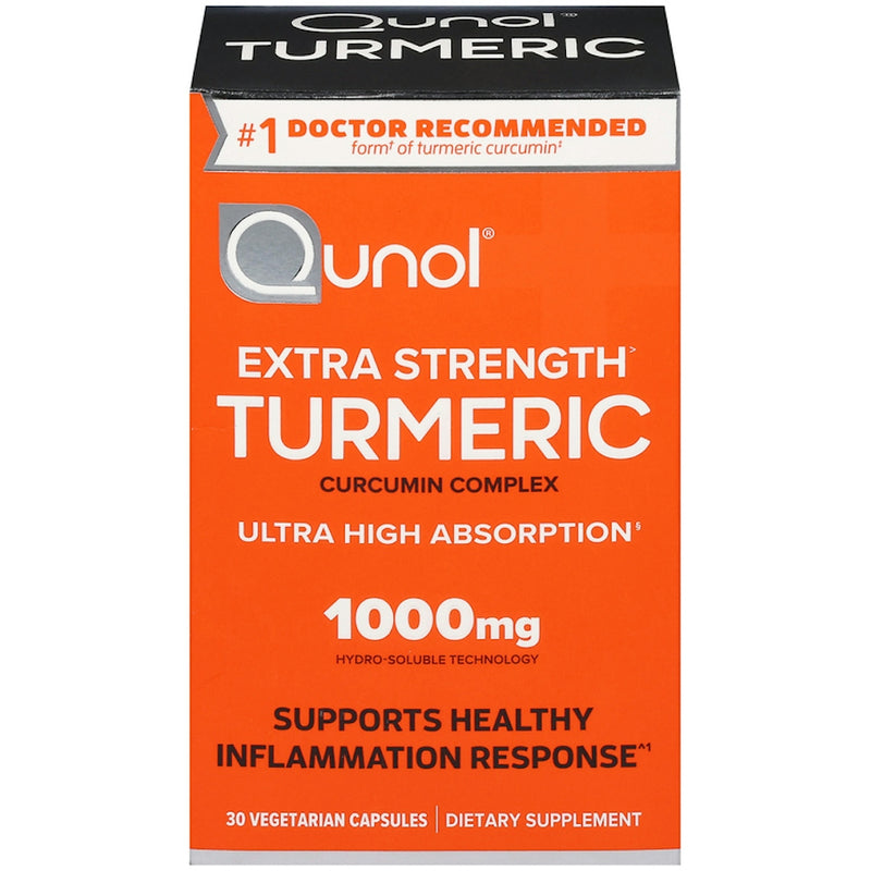 Qunol Qunol Turmeric, Extra Strength, 1000 Mg, Vegetarian Capsules Vitamins & Supplements Orange Red