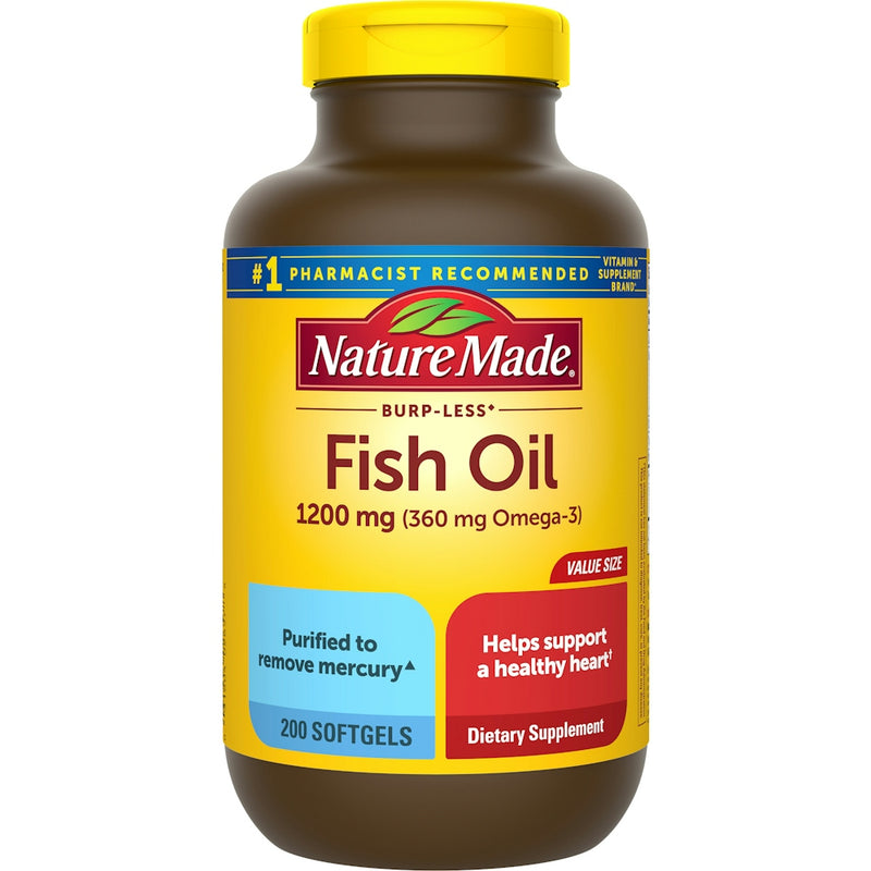Nature Made Nature Made Fish Oil, 1200 Mg, Softgels, Value Size Vitamins & Supplements