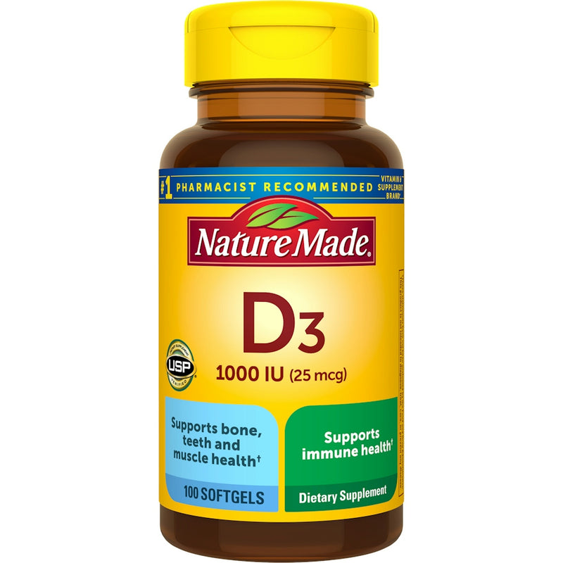 Nature Made Nature Made Vitamin D3 1000 IU (25 mcg) Softgels, 100 Count (90 + 10 Bonus Pack) Vitamins & Supplements