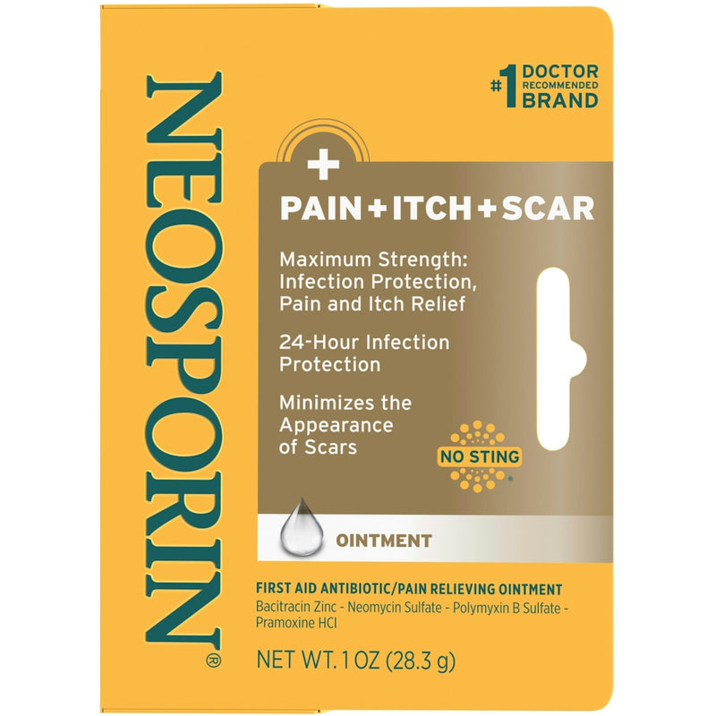 Neosporin Neosporin Pain, Itch, Scar Antibiotic First Aid Ointment - 1 Oz First Aid Sandy Brown