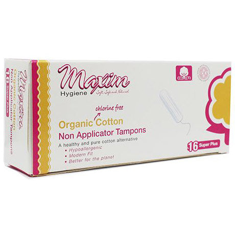 Maxim Hygiene Products Maxim Hygiene Products Tampons Organic Cotton Non Applicator Super Plus Tampons