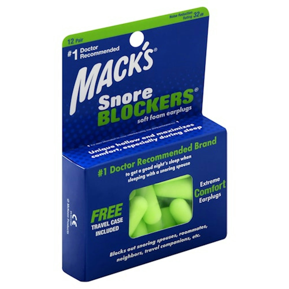 Mack's Snore Blockers Soft Foam Earplugs - 12 Pair Bonus Pack — Pasteur ...