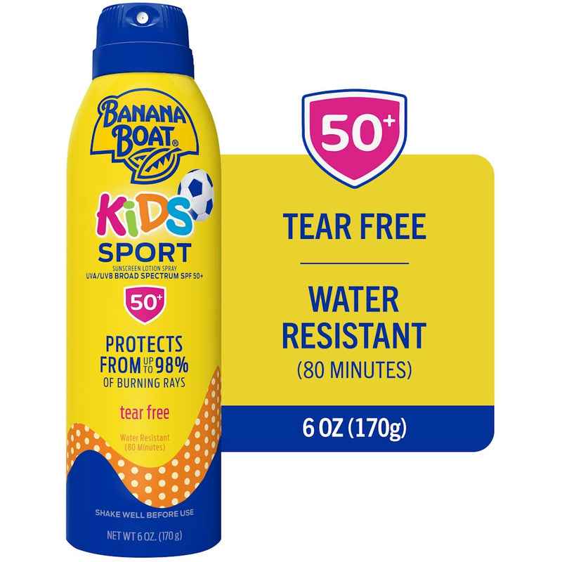Banana Boat Banana Boat Kids Sport Tear-Free, Sting-Free Broad Spectrum Sunscreen Lotion Spray, SPF 50+ - 6 Ounce Sunscreen