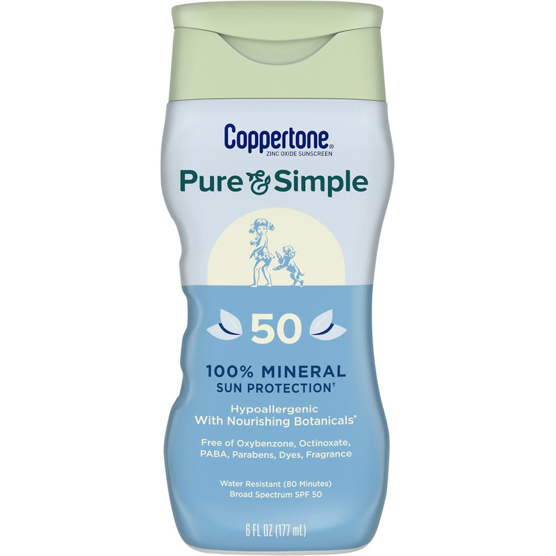 Coppertone Coppertone Pure & Simple Mineral Sunscreen Lotion With Zinc Oxide - SPF 50 - 6 Fl Oz Sunscreen