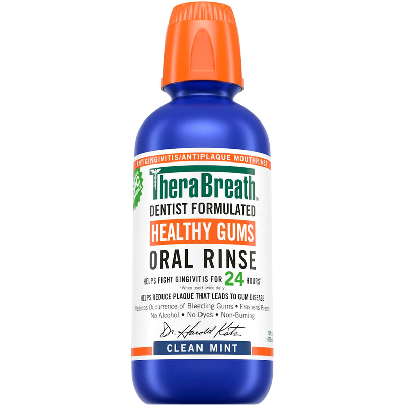 TheraBreath TheraBreath Oral Rinse, Healthy Gums, Clean Mint 16 Fl Oz Mouthwash