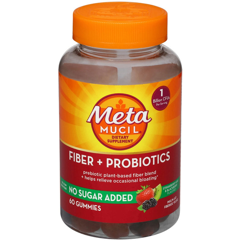 Metamucil Metamucil No Sugar Added Gummies Strawberry Kiwi & Blackberry Flavored Fiber + Probiotics Vitamins & Supplements
