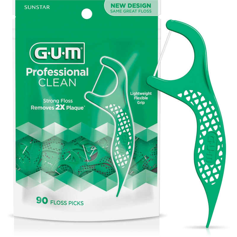 GUM GUM Fresh Mint Professional Clean Flosser Picks Health & Beauty White Smoke