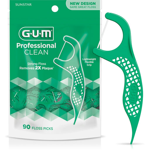 GUM GUM Fresh Mint Professional Clean Flosser Picks Health & Beauty White Smoke