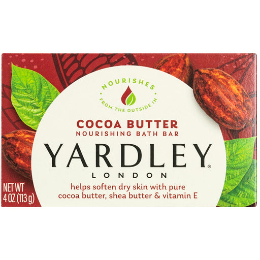 Yardley Yardley London Nourishing Bath Bar, Cocoa Butter & Vitamin E – 4 oz Bar Soap
