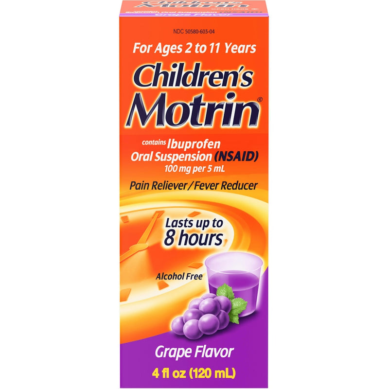Motrin Motrin Children's Ibuprofen Grape Oral Suspension Pain Reliever/Fever Reducer - 4 Oz Health & Beauty