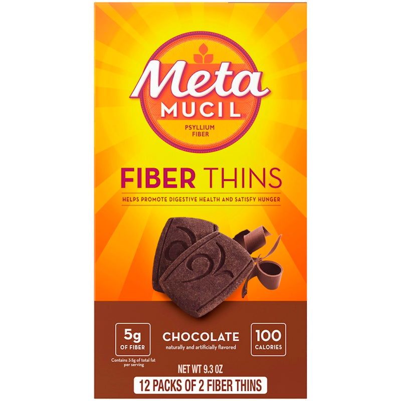 Metamucil Metamucil 100% Natural Psyllium Husk Fiber Thins, Supplement For Digestive Health, Chocolate Health & Beauty