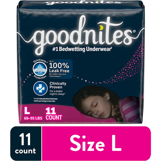 GoodNites GoodNites Underwear, Nighttime, Large, Girls Underwear