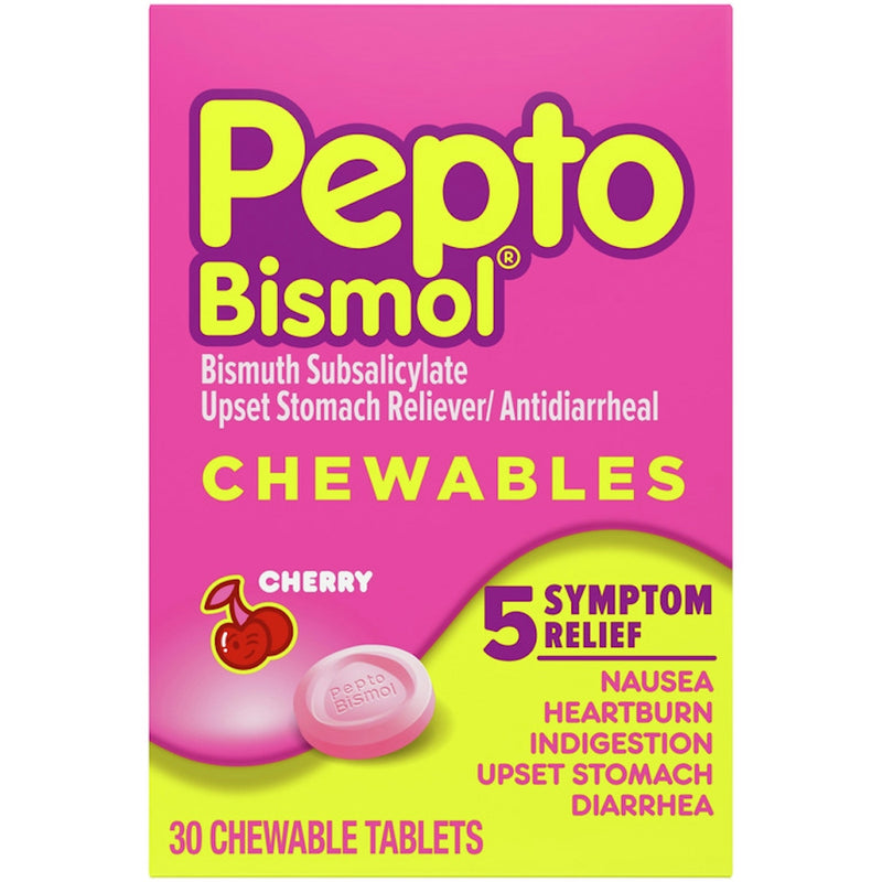 Pepto Bismol Pepto Bismol Upset Stomach Reliever/Antidiarrheal, Chewable Tablets, Cherry Health & Beauty
