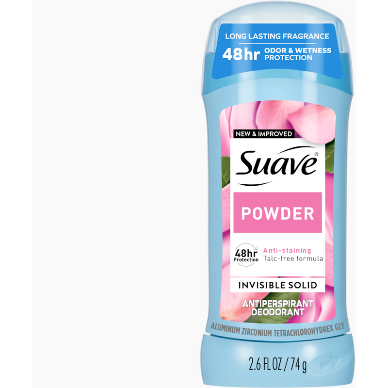 Suave Suave Antiperspirant Deodorant, Invisible Solid, Powder 2.6 Fl Oz Deodorant