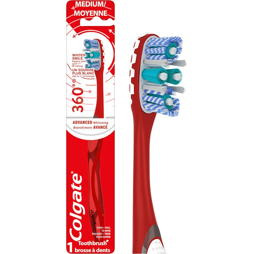 Colgate Colgate 360 Advanced Optic White Toothbrush, Medium Bristle Adult Toothbrushes