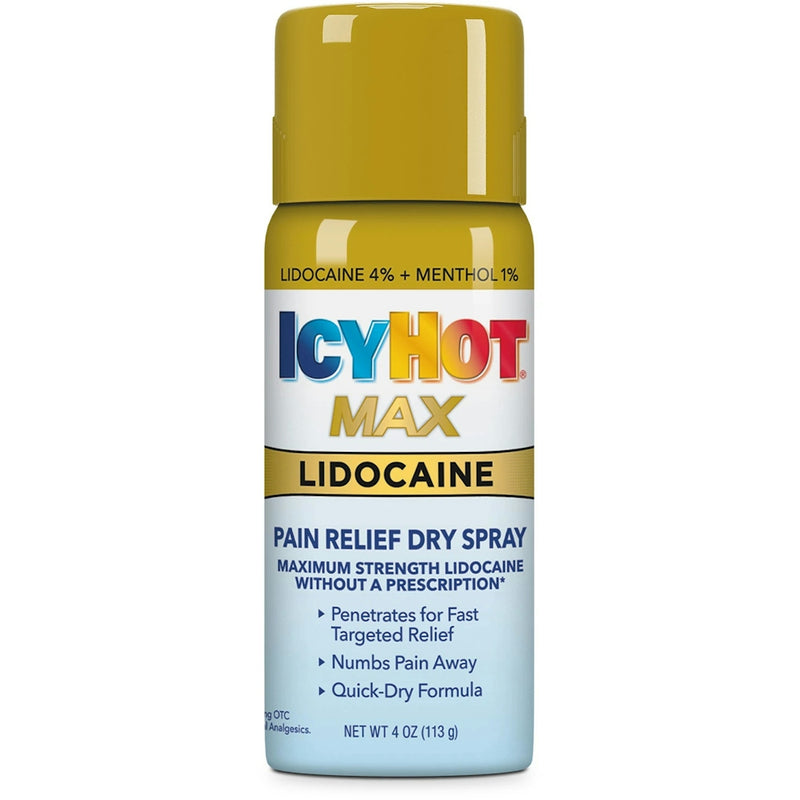 Icy Hot Icy Hot Pain Relief Spray, Dry, Max Strength, Lidocaine, Plus Menthol Health & Beauty