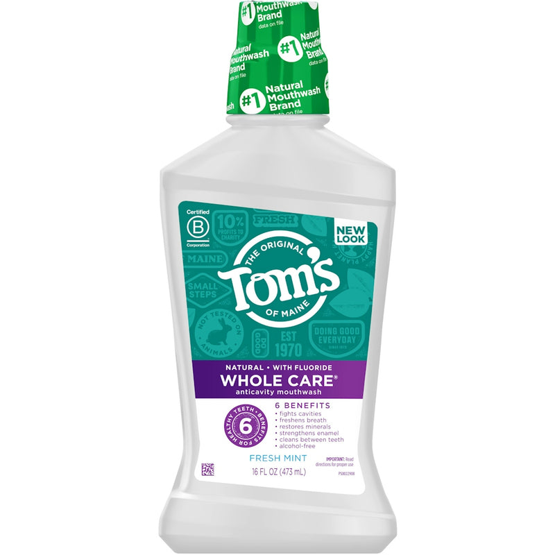 Tom's Tom's Of Maine Whole Care Fresh Mint Fluoride Mouthwash 16 Oz Mouthwash