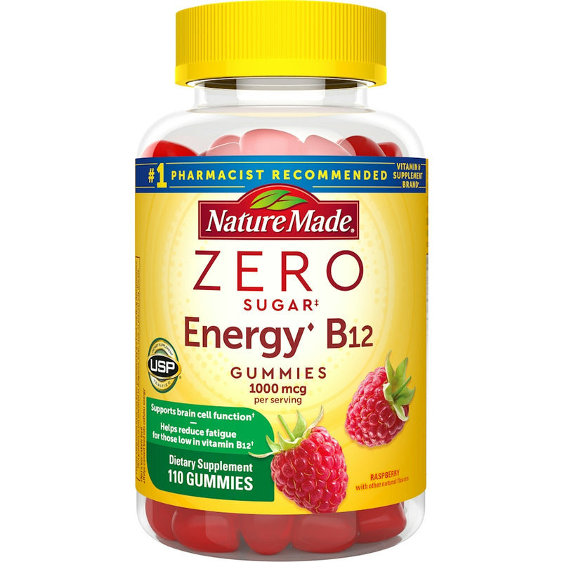 Nature Made Nature Made Zero Sugar Energy Vitamin B12 Gummies Brain Support Raspberry Vitamins & Supplements