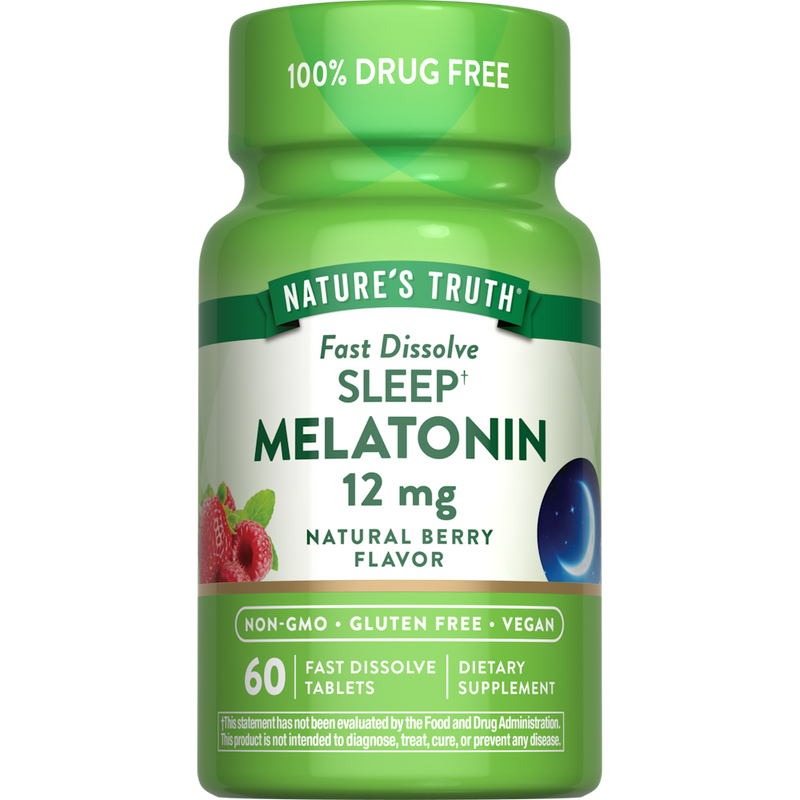 Nature's Truth Nature's Truth Natural Berry Flavor Fast Dissolve Tablets 12 Mg Sleep Melatonin Vitamins & Supplements