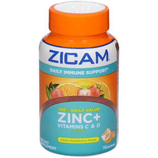 Zicam Zicam Zinc + Vitamin C & D, Gummies, Citrus Strawberry Flavor Vitamins & Supplements