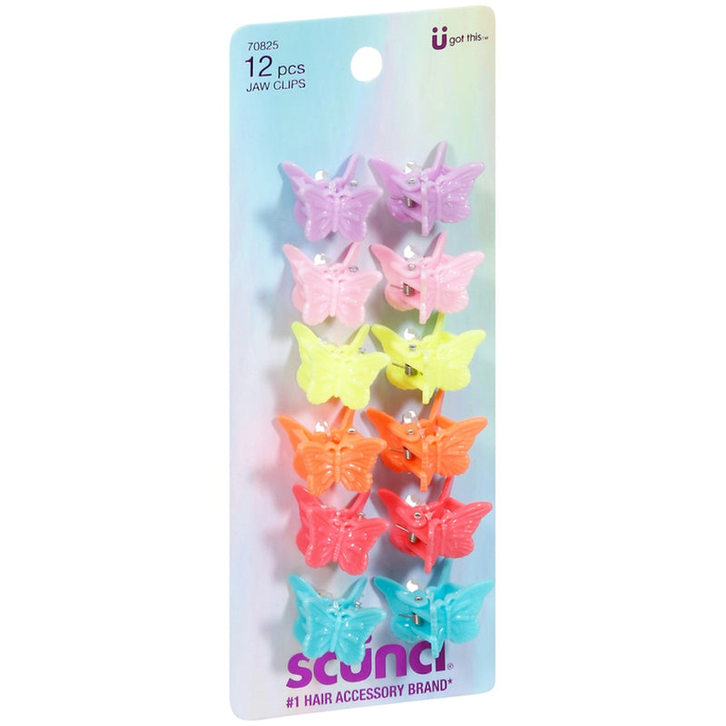 Scunci Scunci Butterfly Bright Colors Mini Jaw Clips - 12ct Hair Care
