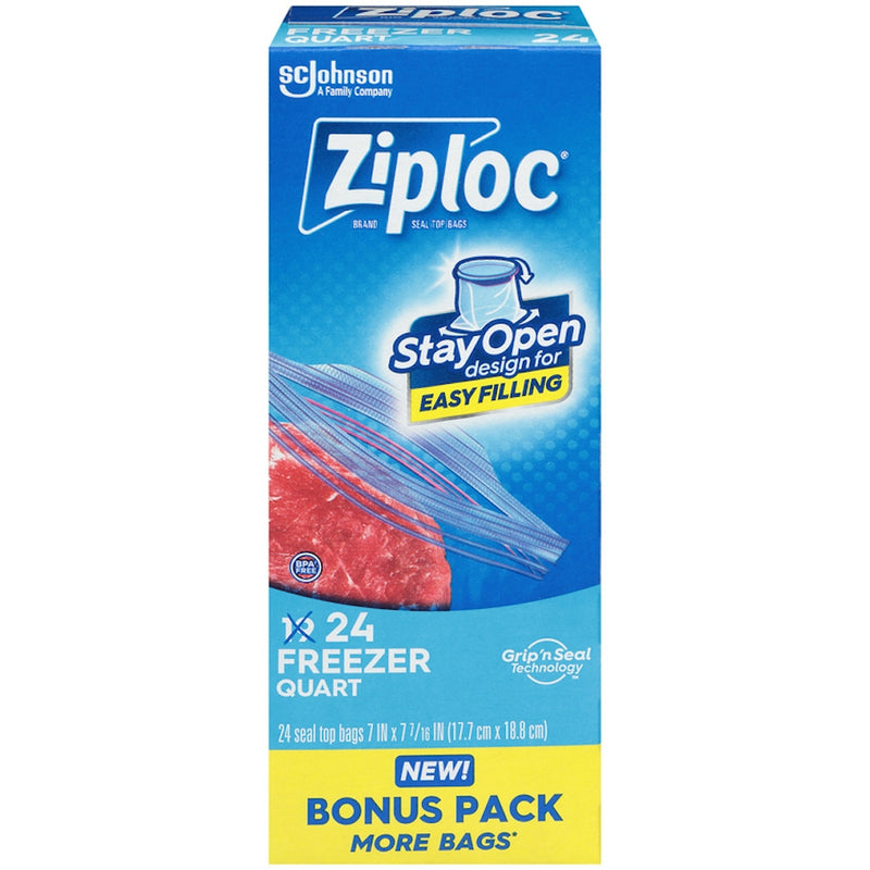 Ziploc Ziploc Seal Top Bags, Freezer, Quart, Bonus Pack Freezers Royal Blue