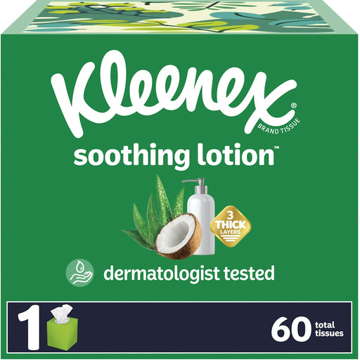 Kleenex Kleenex Soothing Lotion Facial Tissues With Coconut Oil, Aloe & Vitamin E Cube Boxes 3 Ply Facial Tissues