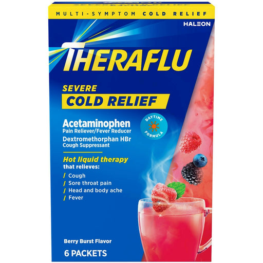 Theraflu Theraflu Cold Relief, Severe, Packets, Berry Burst Flavor Health & Beauty