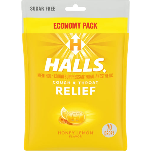 Halls Halls Cough & Throat Relief, Sugar Free, Honey Lemon Flavor, Economy Pack Health & Beauty