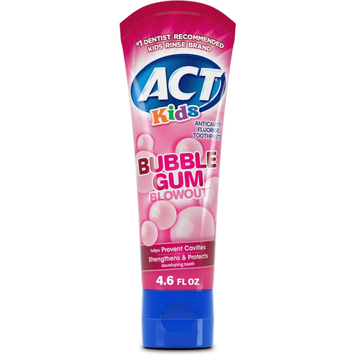 Act Act Kids Bubble Gum Blowout Anticavity Fluoride Toothpaste - 4.6 Ounce Toothpaste