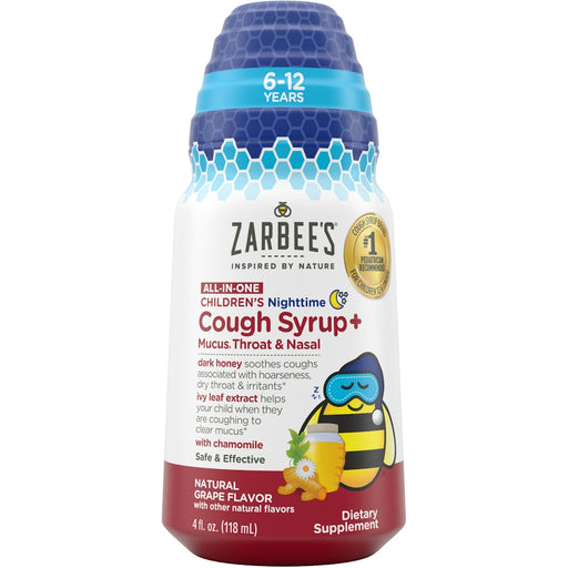Zarbee's Zarbee's Kids Nighttime Cough Syrup, Honey Turmeric 4 Fl Oz Medicine & Drugs