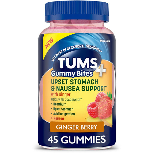 Tums Tums Gummy Bites, Upset Stomach & Nausea Support, Ginger Berry Personal Care