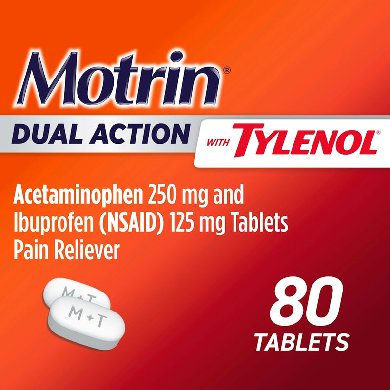 Motrin Motrin Ibuprofen + Acetaminophen, Dual Action, Tablets Health & Beauty