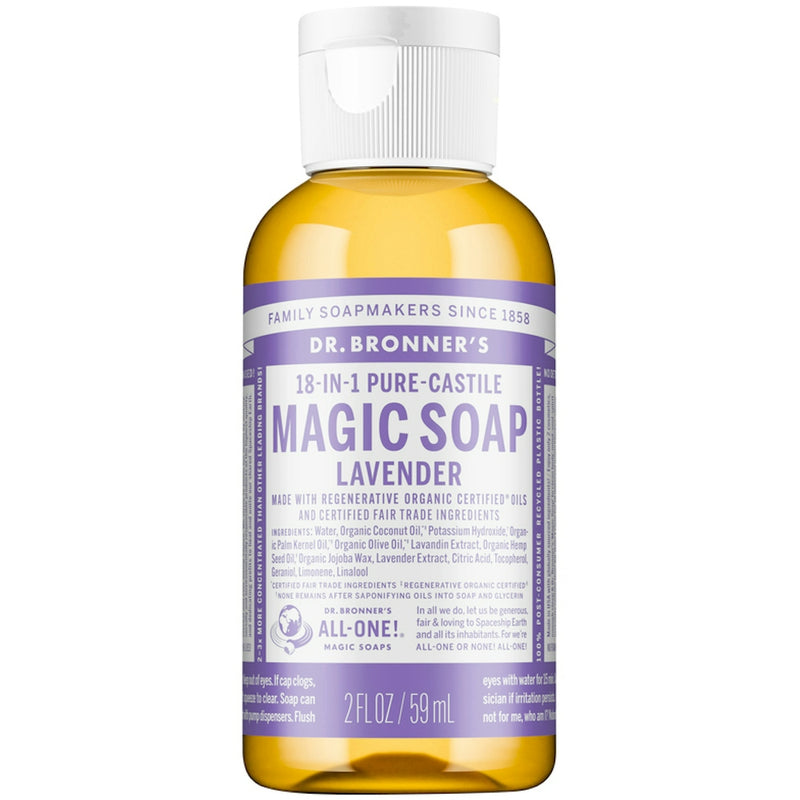 Dr. Bronner's Dr. Bronner's Organic 18-in-1 Hemp Pure Castile Liquid Soap Lavender 2 Fl. Oz Health & Beauty