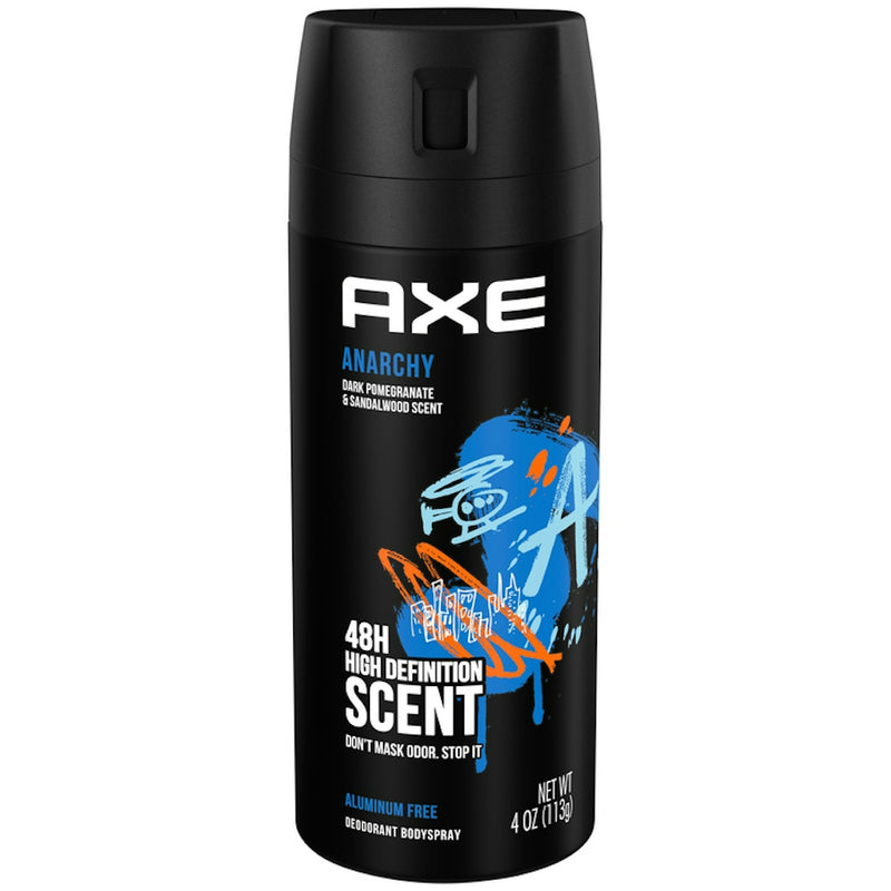 Axe Axe Anarchy 48-Hour High Definition Scent Deodorant Body Spray, Dark Pomegranate & Sandalwood, 4 OZ Deodorant
