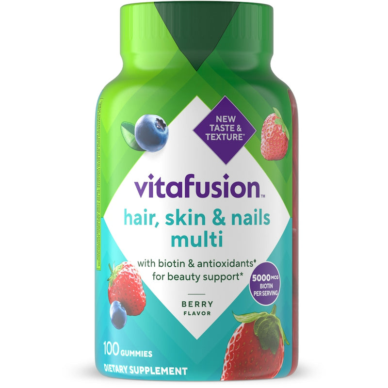 Vitafusion Vitafusion Gorgeous Hair, Skin & Nails Multivitamin Gummies, Raspberry Flavor, 100 Count Vitamins & Supplements