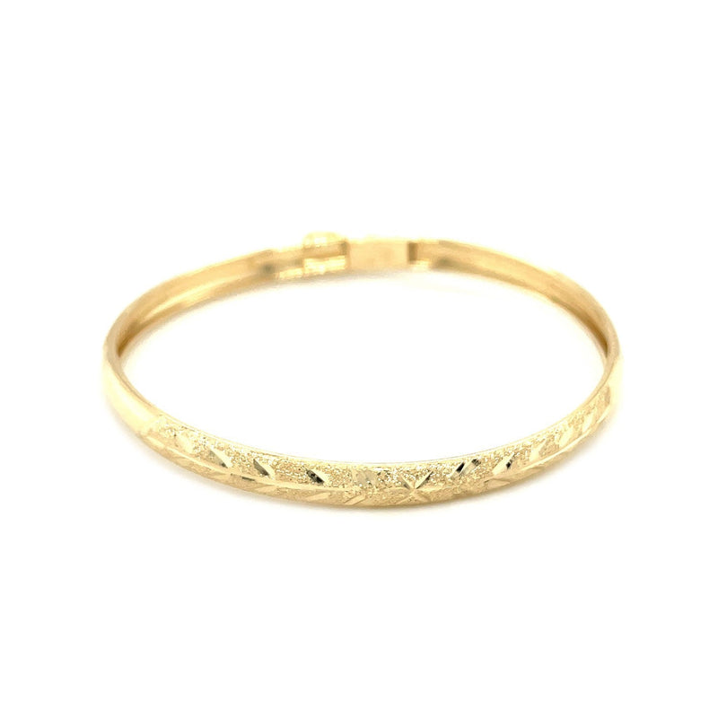 Bids.com 10k Yellow Gold Dome Childrens Diamond Cut Florentine Bangle Bracelets