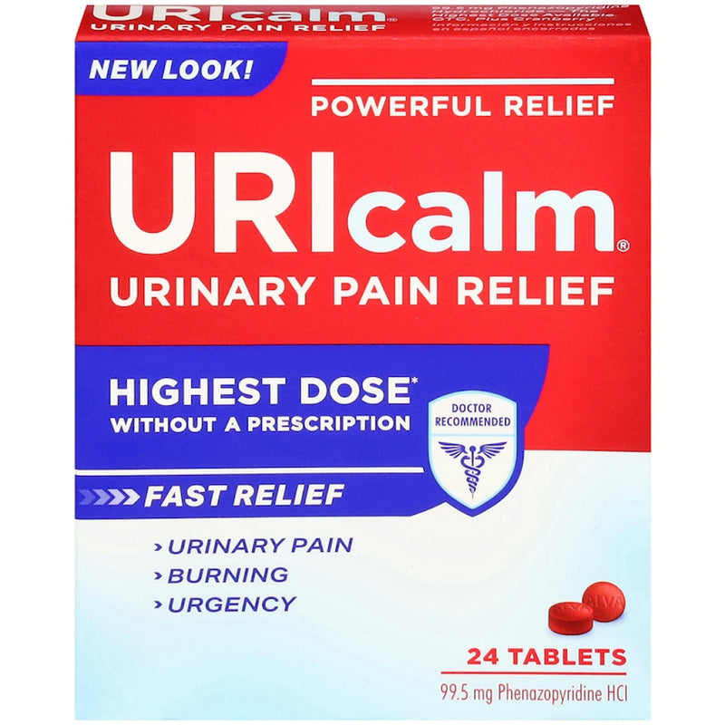 Uricalm Uricalm Max Strength Urinary Pain Relief, 99.5 mg Phenazopyridine HCl, 24 Tablets Medicine & Drugs