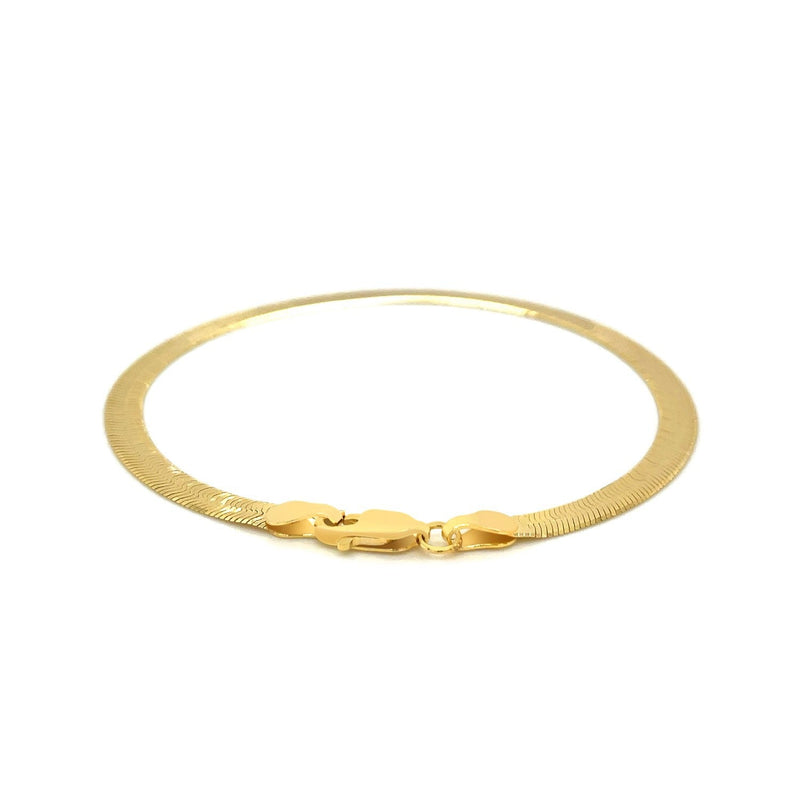 Bids.com 4.0mm 14k Yellow Gold Super Flex Herringbone Bracelet Bracelets