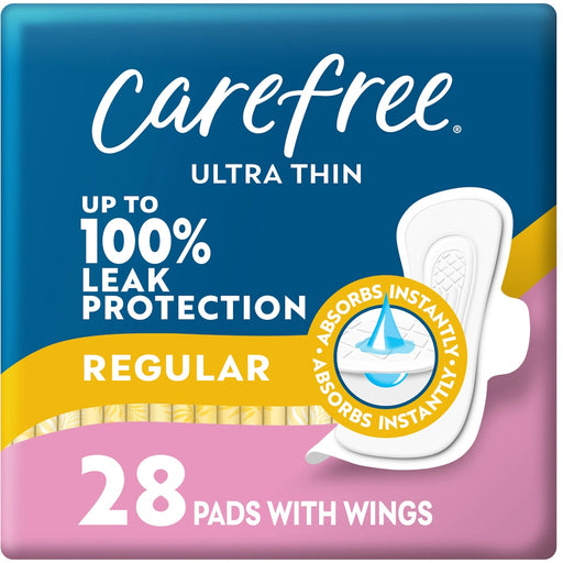 Carefree Carefree Ultra Thin Regular Pads With Wings - 28ct Feminine Pads & Protectors