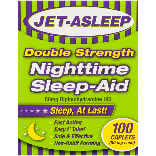 Jet-Asleep Jet-Asleep Double Strength 50 Mg Nighttime Sleep-Aid 100 Caplets Personal Care