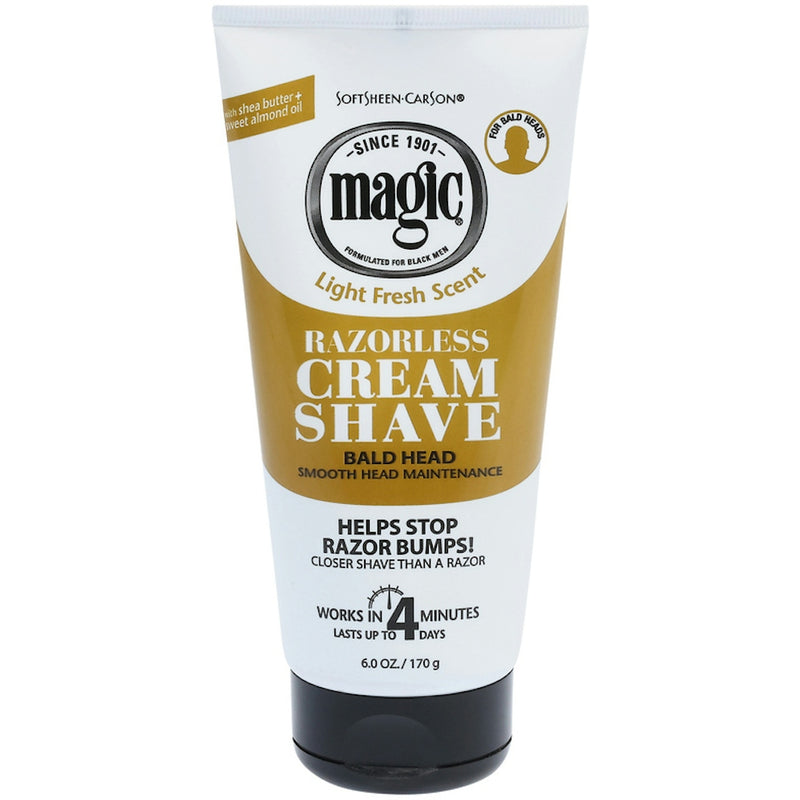Magic Magic Razorless Cream Shave Hair Removal Depilatory For Smooth Bald Head Maintenance - 6oz Shaving & Grooming