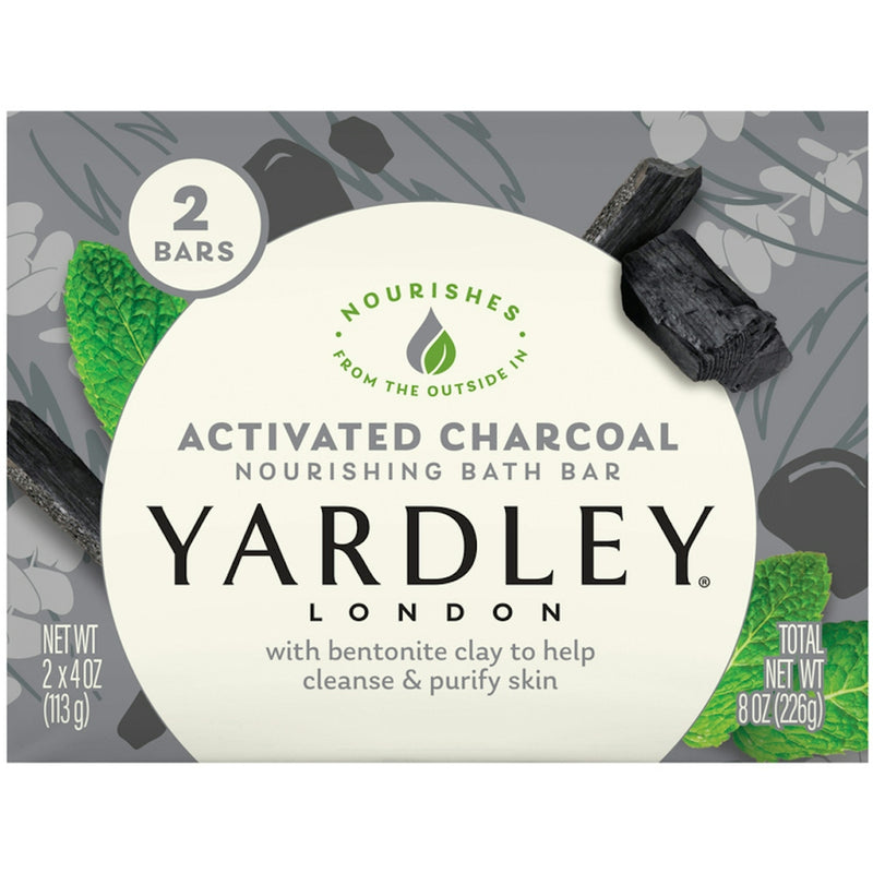 Yardley Yardley Bath Bar Soap Activated Charcoal Bentonite Clay Clean 4.25 Oz Bath & Body Seashell